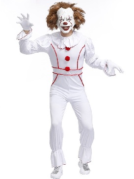 Halloween Ghost Adult Horror Movie Role Playing Couple Dress Up Clown Costume