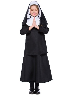Halloween Children Black Nun Costume Girl Halloween Costume